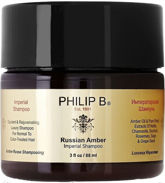 Regenerierendes Shampoo für normales und coloriertes Haar - Philip B Russian Amber Imperial Shampoo 88 ml