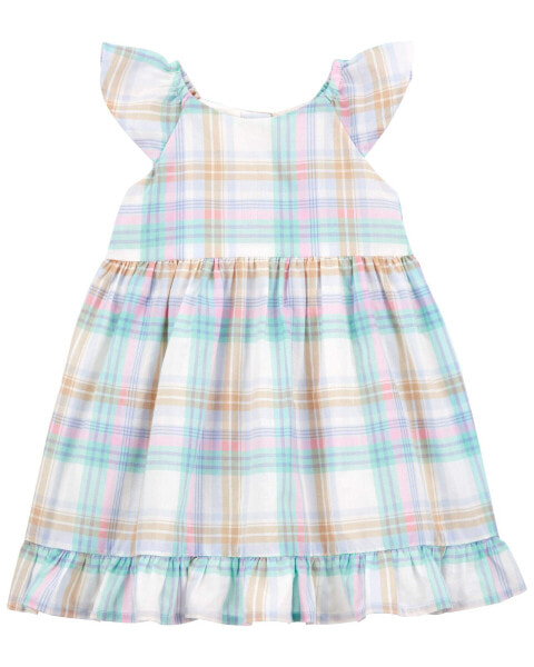 Baby Plaid Flutter Babydoll Dress 24M