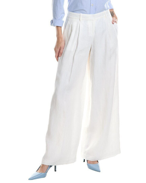 Theory Pleated Low-Rise Linen Pant Women's
