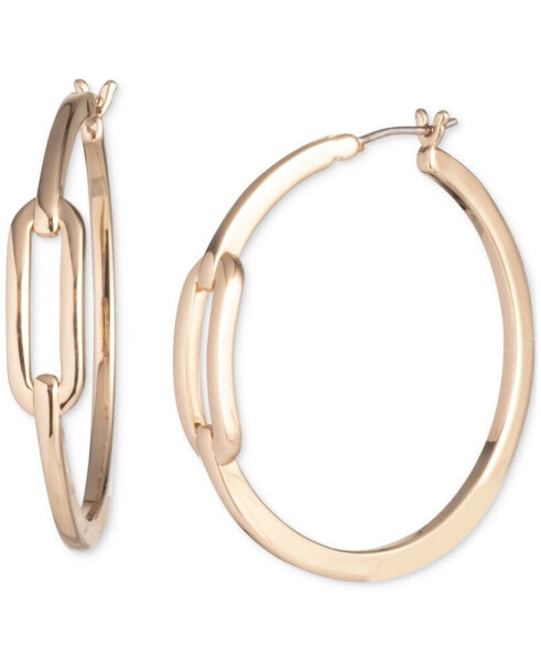 Medium Link Hoop Earrings, 1.23"