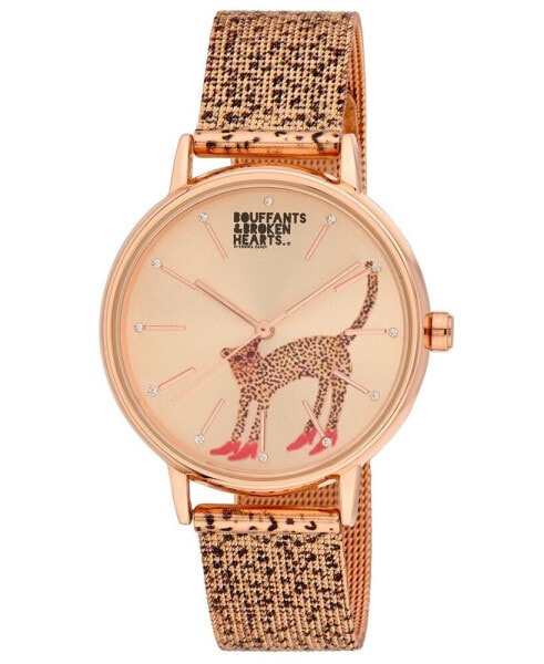 Часы Kendra Dandy Quartz Bouffants Rose Gold-Tone Black Mesh Watch