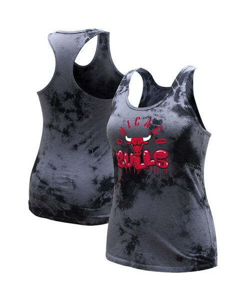 Women's Charcoal Chicago Bulls Street Art Dark Crystal Washed Tank Top