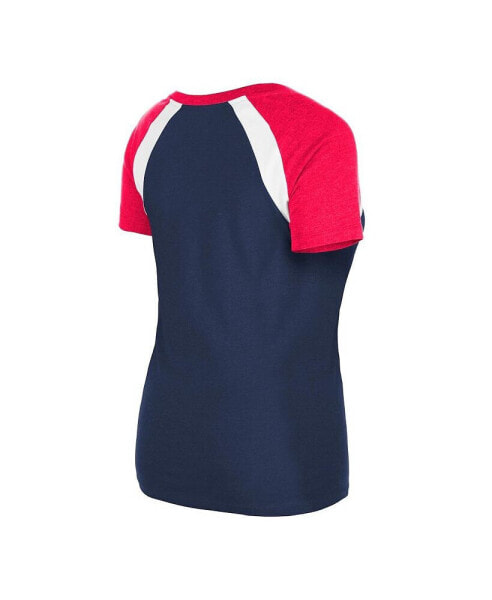 Women's Navy St. Louis Cardinals Heathered Raglan V-Neck T-Shirt