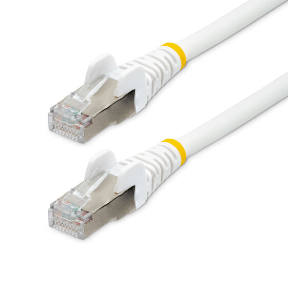 1.5m CAT6a Ethernet Cable - White - Low Smoke Zero Halogen (LSZH) - 10GbE 500MHz 100W PoE++ Snagless RJ-45 w/Strain Reliefs S/FTP Network Patch Cord - 1.5 m - Cat6a - S/FTP (S-STP) - RJ-45 - RJ-45