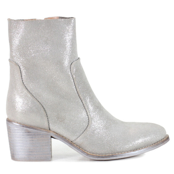 Diba True Majestic Metallic Zippered Round Toe Booties Womens Grey, Silver Casua