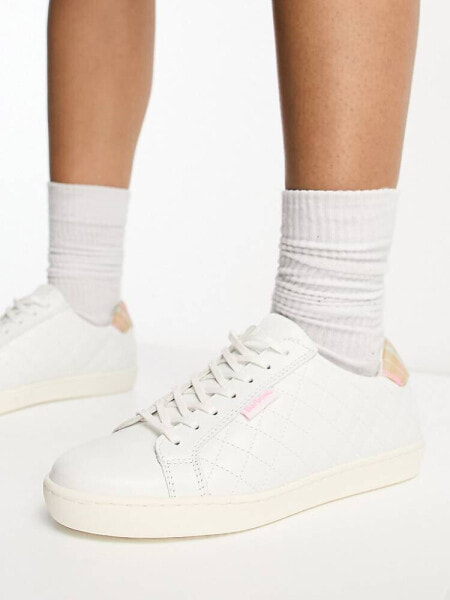 Barbour x ASOS exclusive Bridget leather quilted trainers in white