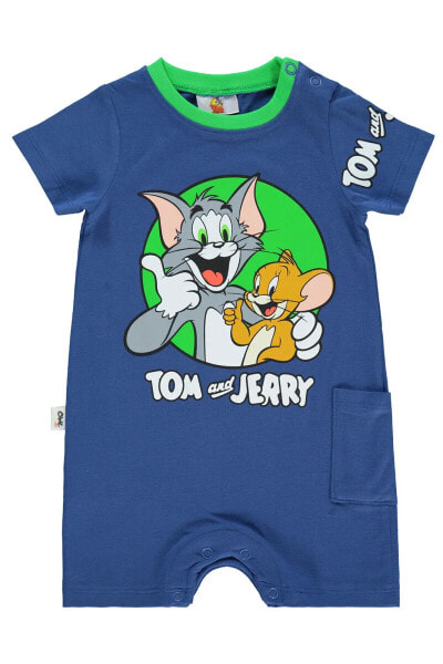 Комбинезон для малышей Tom and Jerry модель Erkek Bebek Tulum 6-18 Ay Индиго.