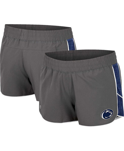 Women's Gray Penn State Nittany Lions Pull The Switch Running Shorts