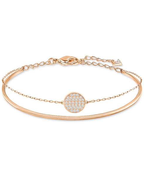 Ginger Gold-Tone Polished and Pavé Bangle Bracelet