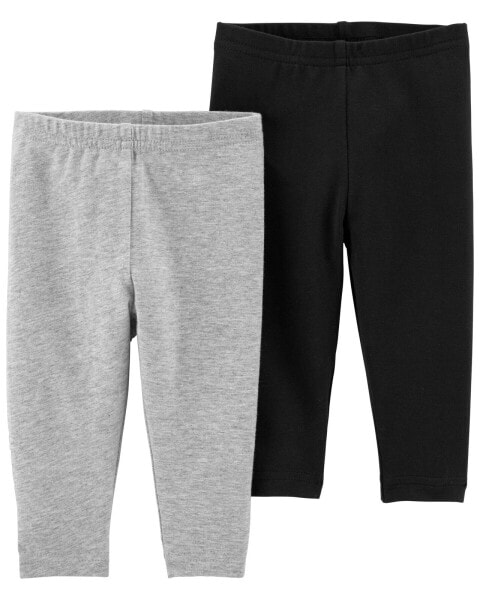 Baby 2-Pack Gray & Black Leggings 24M