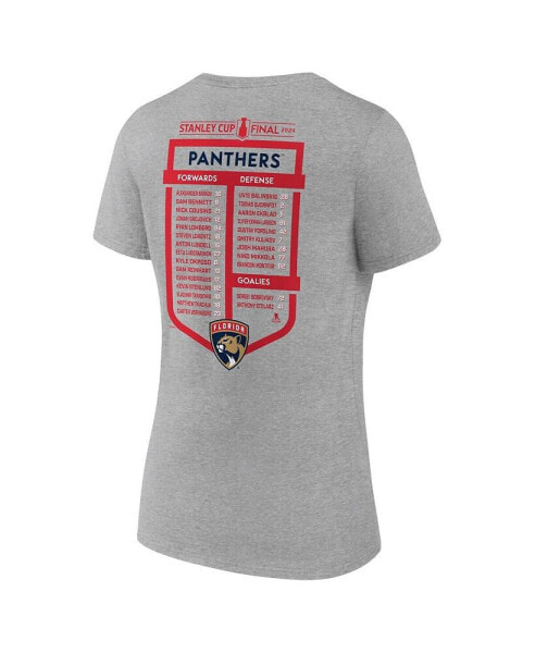 Women's Steel Florida Panthers 2024 Stanley Cup Final Roster V-Neck T-Shirt
