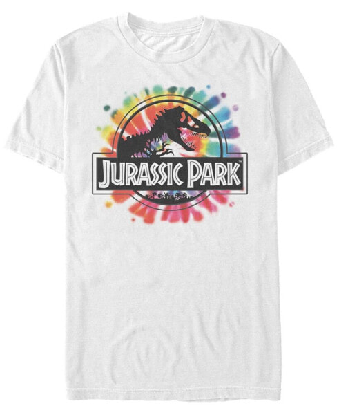 Jurassic Park Men's Tie Dye Classic Logo Short Sleeve T-Shirt