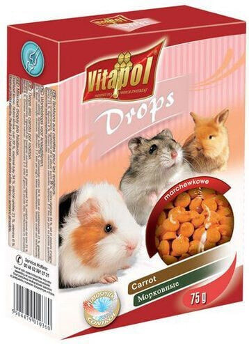 Лакомство для грызунов Vitapol DROPSY с морковью 75г