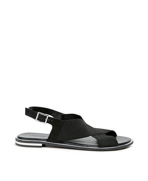 snuggle wide strap flat sandal