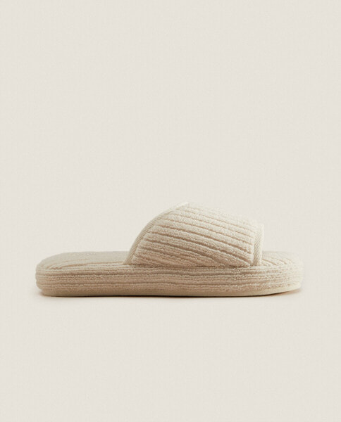 Flatform terry slippers