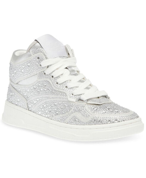 Women's Evans-R Rhinestone Lace-Up High-Top Sneakers