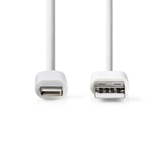 Nedis CCGT39300WT10 - White - USB A - Lightning - 1 m - Male - Male