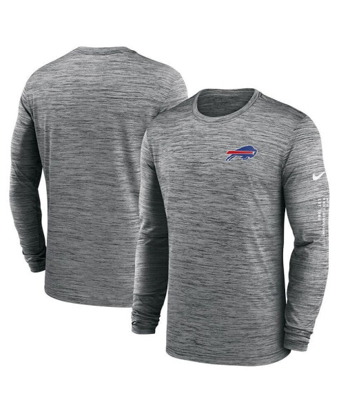 Men's Anthracite Buffalo Bills Velocity Long Sleeve T-shirt