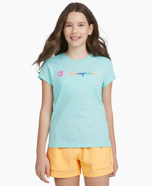 Big Girls Rainbow Script Logo T-shirt