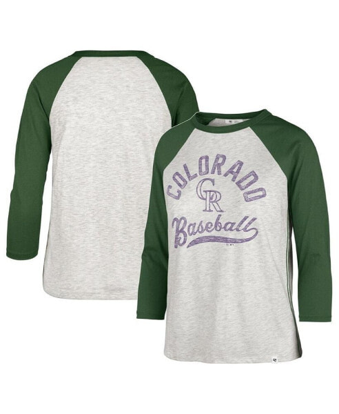 Women's Gray Colorado Rockies City Connect Retro Daze Ava Raglan 3/4-Sleeve T-shirt