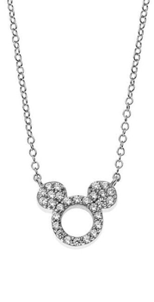 Mickey Mouse Sparkling Silver Necklace N901464RZWL-18