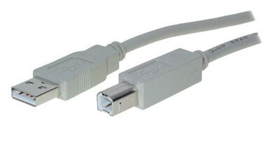 Разъем USB 2.0 A - USB 2.0 B мужской - мужской, 3 м, серый S-Conn