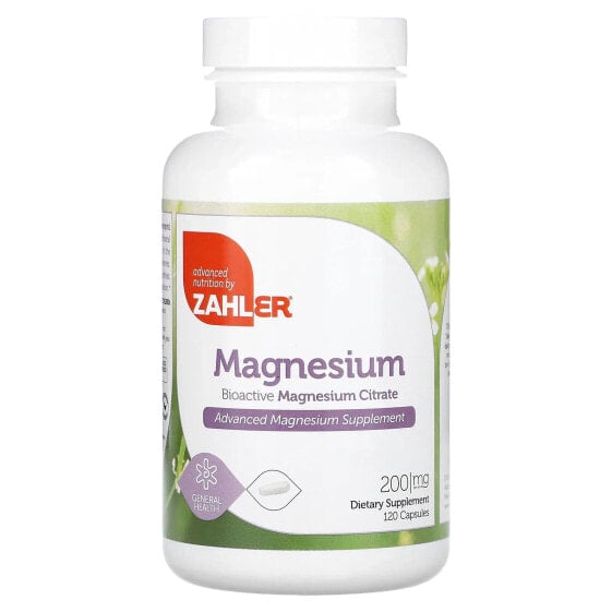 Витамины и минералы Zahler Магний биоактивный цитрат, 200 мг, 250 капсул