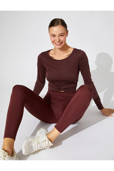 Топ Koton Crop Yoga Modal Blend Silky Texture	 Sleeves Spiral