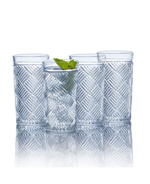 Ballard Braid Hiball Glasses, Set of 4