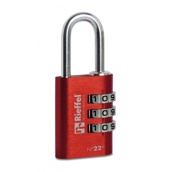Rieffel 22/30 SB - Conventional padlock - Combination lock - Red,Stainless steel - Aluminum - Steel - U-shaped