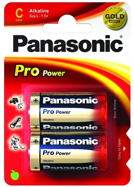 Panasonic 1x2 LR14PPG - Single-use battery - Alkaline - 1.5 V - 2 pc(s) - Blue - Gold - Red - 25.7 mm