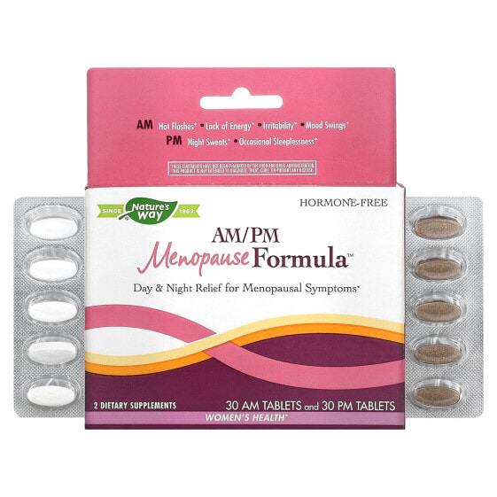 Витамины для женского здоровья NATURE'S WAY AM/PM Menopause Formula, 30 таблеток утром и 30 таблеток вечером