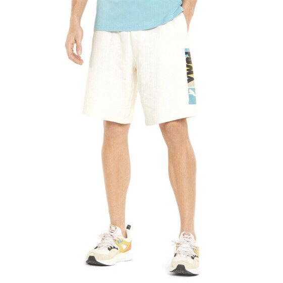 Puma Hc Knit Shorts Mens White Casual Athletic Bottoms 53636365