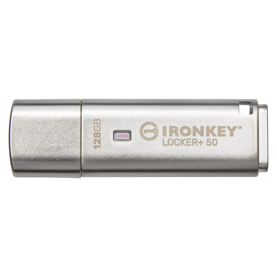 Kingston IronKey Locker+ 50 - 128 GB - USB Type-A - 3.2 Gen 1 (3.1 Gen 1) - 145 MB/s - Cap - Silver