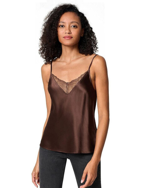 V Neck Lace Silk Camisole for Women