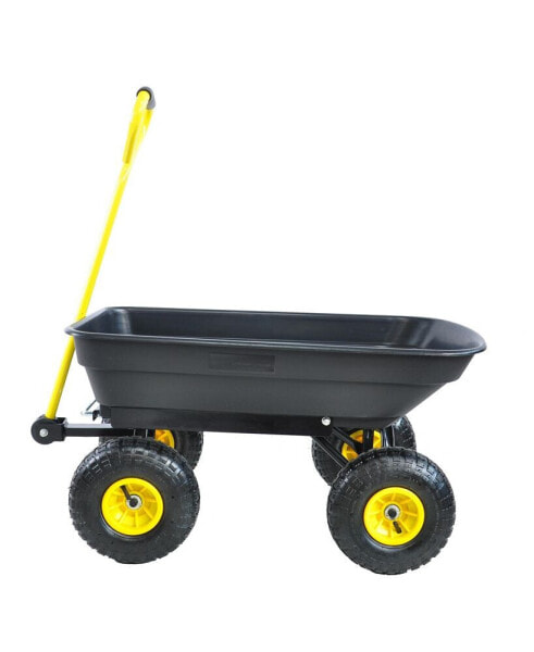 Folding Poly Garden Dump Truck, 10" Pneumatic Tires, 300 lb Capacity