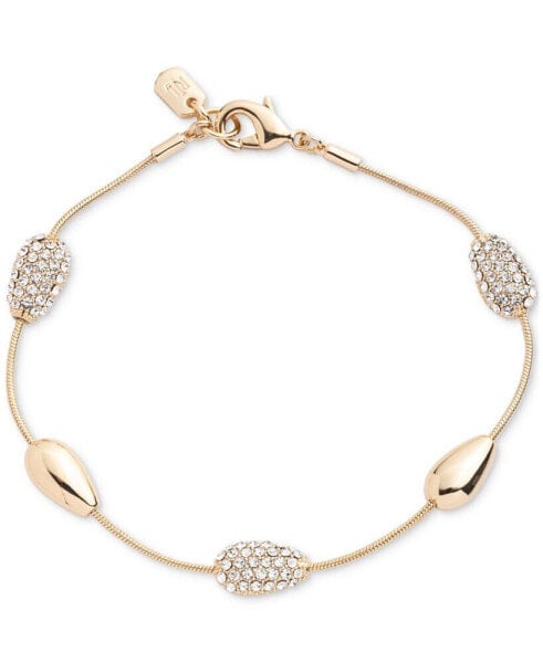 Gold-Tone Pavé Pear-Shape Flex Bracelet