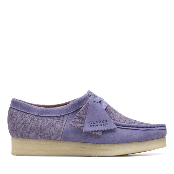 Clarks Wallabee 26172728 Womens Purple Suede Oxfords & Lace Ups Casual Shoes