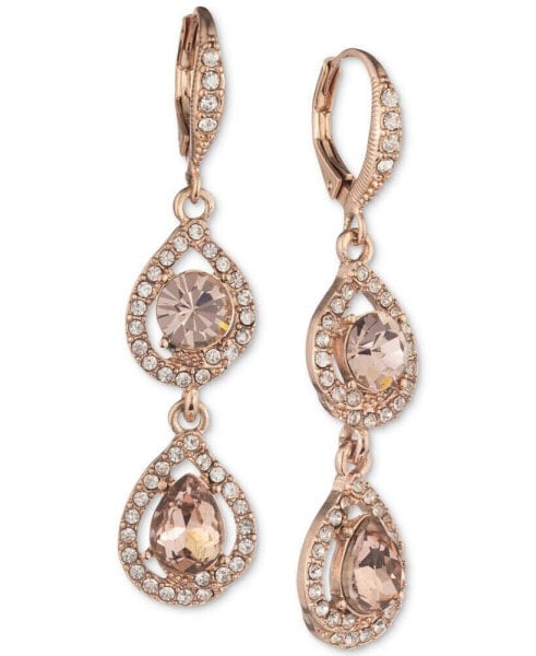 Crystal Pear-Shape Double Drop Earrings