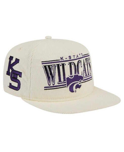 Men's White Kansas State Wildcats Throwback Golfer Corduroy Snapback Hat