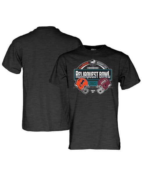 Men's Heather Charcoal Illinois Fighting Illini vs. Mississippi State Bulldogs 2023 ReliaQuest Bowl Matchup T-shirt