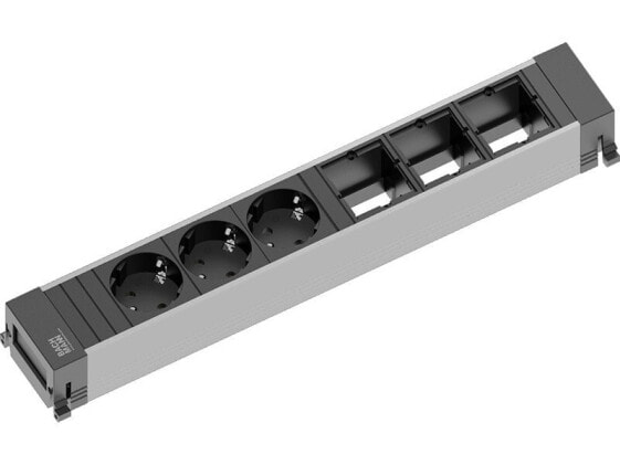 Bachmann POWER FRAME - 0.2 m - 3 AC outlet(s) - Indoor - Black,Grey - Aluminium - 350 mm