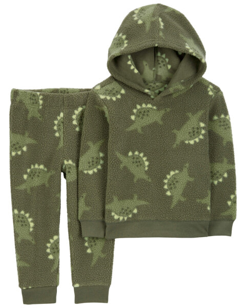 Toddler 2-Piece Dinosaur Fleece Hoodie & Pant Set 2T