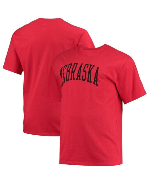 Men's Scarlet Nebraska Huskers Big and Tall Arch Team Logo T-shirt
