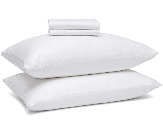Zippered Pillow Protector 2 Pack White