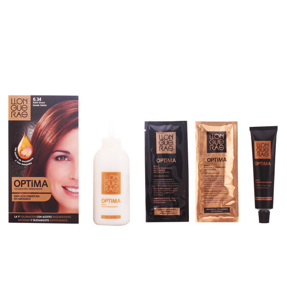 Llongueras Optima Hair Color No.6.34 Golden Deep Blond Масляная безаммиачная краска для волос, оттенок глубокий-русый золотистый