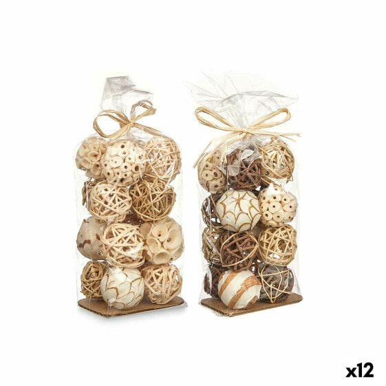 Набор декоративных шаров бело-коричневых Gift Decor (12 штук)