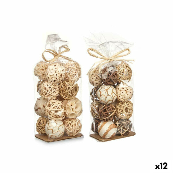 Set of Decorative Balls Белый Коричневый (12 штук)