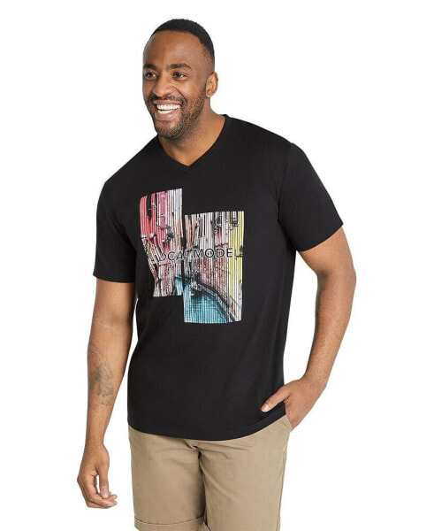 Big & Tall Venice Streets V Neck Tee