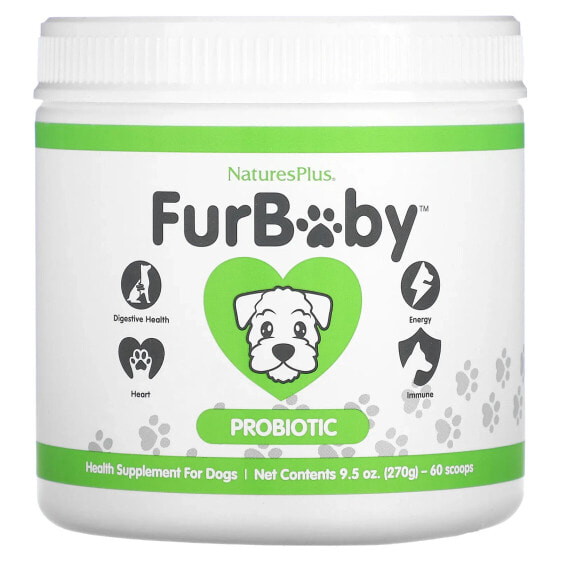 Витамины и добавки NaturesPlus для собак FurBaby, Пробиотики, 9.5 унций (270 г)